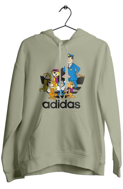 Мужское худи с принтом Adidas Top Cat. Adidas, top cat, адидас, кот, коты, мульт, мультсериал. 2070702