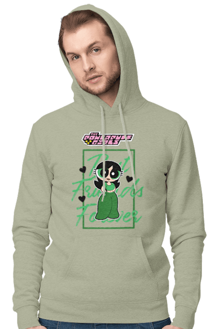 Men's hoodie with prints Powerpuff Girls Buttercup. Animated series, buttercup, cartoon network, cool girls, powerpuff girls. 2070702