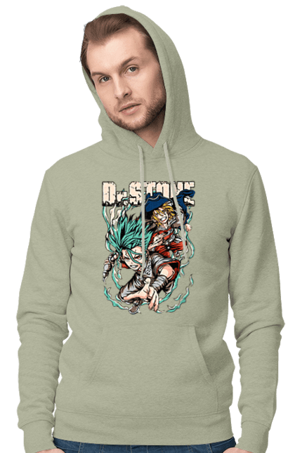 Men's hoodie with prints Dr. Stone Senku and Ryuusui. Anime, dr. stone, ishigami, manga, ryuusui, ryuusui nanami, senku, senku ishigami. 2070702