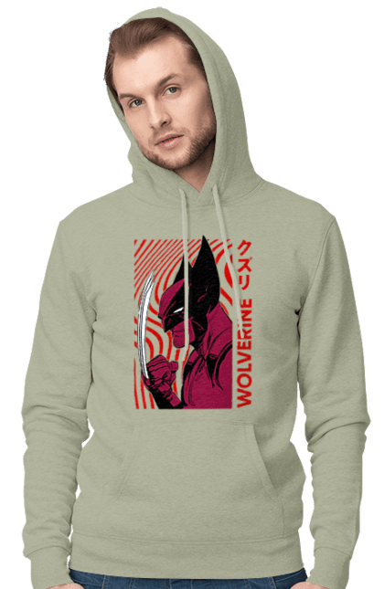 Men's hoodie with prints Wolverine. James howlett, logan, marvel, mutant, weapon x, wolverine. 2070702