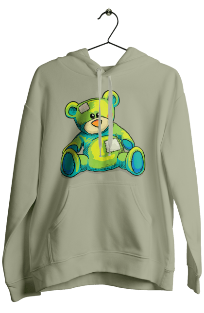 Men's hoodie with prints Teddy bear. Animal, bear, gift, kisses, old, patches, teddy, teddy bear, toy, vintage. 2070702