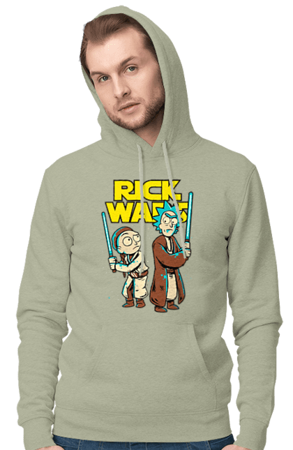 Чоловіче худі з принтом "Рік та Морті". Rick and morty, star wars, зоряні війни, мультфільм, наукова фантастика, пригоди, рік, рік і морті, трагікомедія, чорний гумор. 2070702