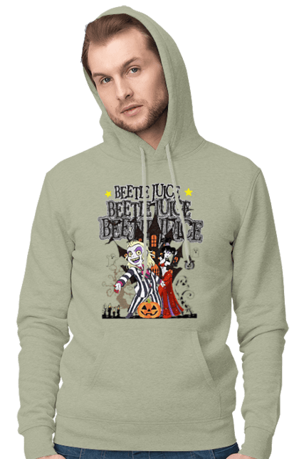 Men's hoodie with prints Beetlejuice. Beetlejuice, comedy, ghost, horror, movie, tim burton, warner bros. 2070702