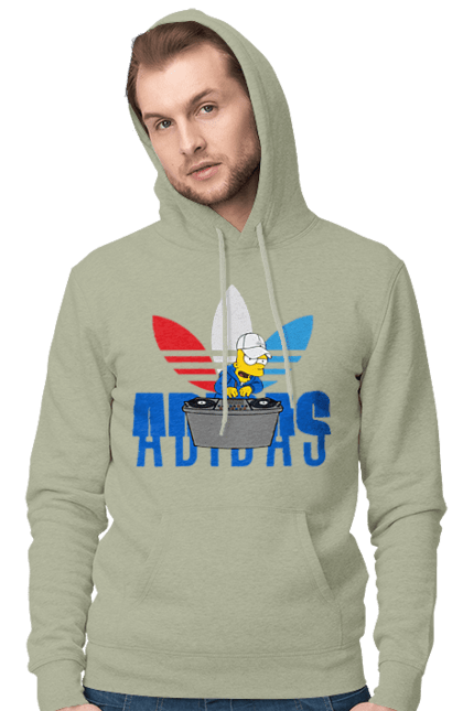 Чоловіче худі з принтом "Adidas Барт". Adidas, bart, адідас, барт, мультфільм, серіал, сімпсон. 2070702