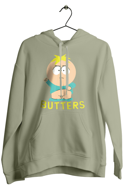 Мужское худи с принтом Южный Парк Баттерс. Butters, south park, баттерс, мультфильм, южный парк. 2070702