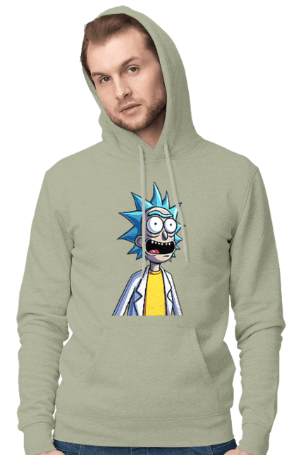 Чоловіче худі з принтом "Рік та Морті". Rick and morty, мультфільм, наукова фантастика, пригоди, рік, рік і морті, трагікомедія, чорний гумор. 2070702