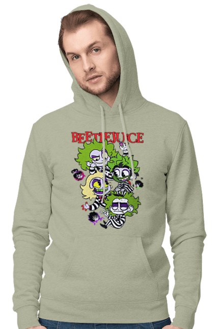 Men's hoodie with prints Beetlejuice. Beetlejuice, comedy, ghost, ghost, horror, movie, tim burton, warner bros. 2070702