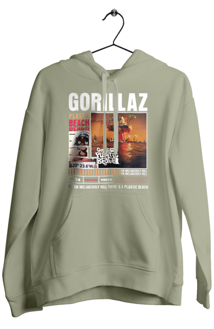 Чоловіче худі з принтом "Gorillaz". Gorillaz, горилаз, горіллаз, група, електроніка, музика, рок, хіп хоп. 2070702