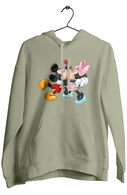 Мужское худи с принтом Микки Маус и Минни Маус. Mickey mouse, minnie mouse, дисней, микки, микки маус, минни маус, мультфильм. 2070702