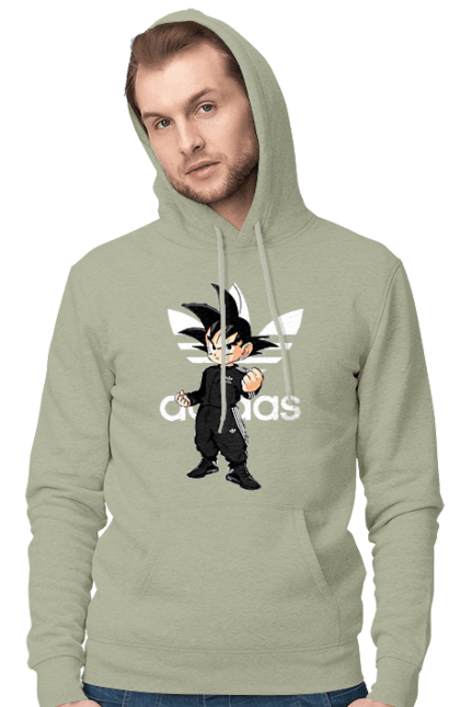 Men's hoodie with prints Adidas Son Goku. Adidas, anime, dragon ball, goku, manga, son goku, tv series. 2070702