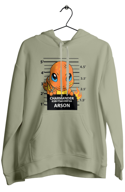 Men's hoodie with prints Pokemon Charmander. Anime, charmander, games, nintendo, pokemon, pokemon go. 2070702