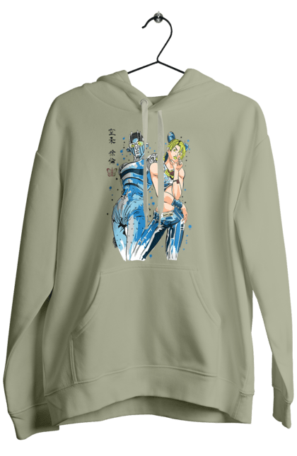 Men's hoodie with prints JOJO Jolyne Cujoh. Anime, jojo, jojo`s bizarre adventure, jojo’s bizarre adventure, jolyne cujoh, manga. 2070702