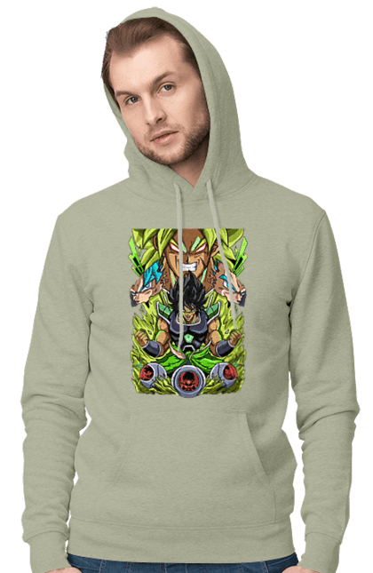 Men's hoodie with prints Dragon Ball Broly. Anime, broly, dragon ball, manga, tv series. 2070702