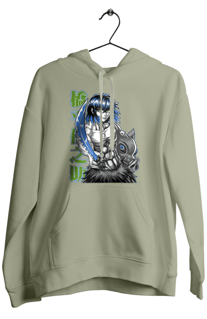 Men's hoodie with prints Demon Slayer Inosuke. Anime, demon slayer, inosuke, inosuke hashibira, kimetsu no yaiba, manga. 2070702