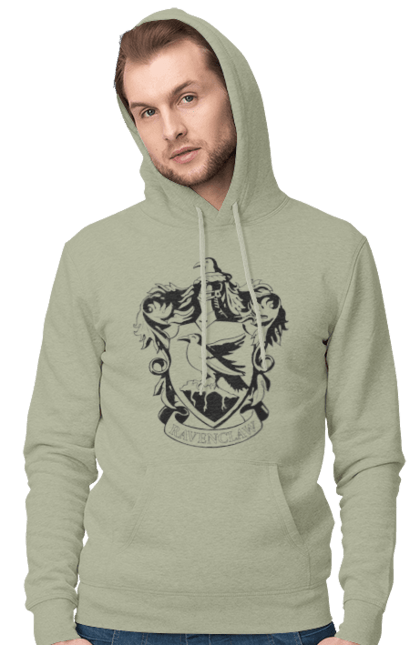 Men's hoodie with prints Harry Potter Ravenclaw. Faculty, franchise, harry potter, hogwarts, hogwarts, ravenclaw. 2070702