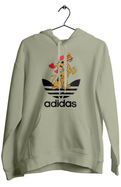 Мужское худи с принтом Adidas Скуби Ду. Adidas, scooby-doo, адидас, мультсериал, сериал, скуби-ду, собака. 2070702