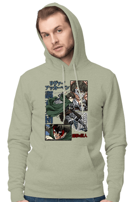 Men's hoodie with prints Attack on Titan Levi. Ackerman, anime, attack on titan, levi, manga, shingeki no kyojin, survey corps. 2070702