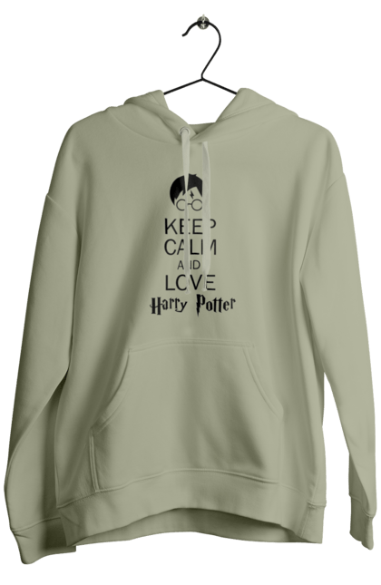 Men's hoodie with prints Keep calm and love Harry Potter. Book, franchise, gryffindor, harry potter, hogwarts, keep calm, movie. 2070702