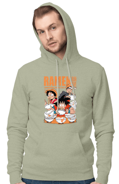 Men's hoodie with prints Ramen. Anime, characters, food, goku, luffy, manga, naruto, ramen. 2070702