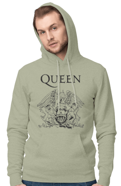 Мужское худи с принтом Queen. Queen, глэм-рок, группа, квин, музыка, поп-рок, рок, хард-рок. 2070702