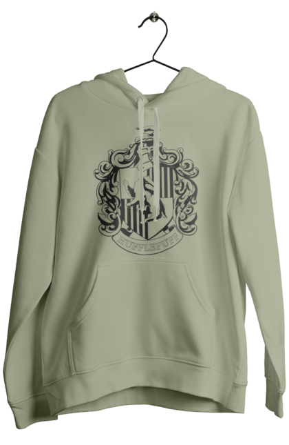 Men's hoodie with prints Harry Potter Hufflepuff. Faculty, franchise, harry potter, hogwarts, hufflepuff. 2070702