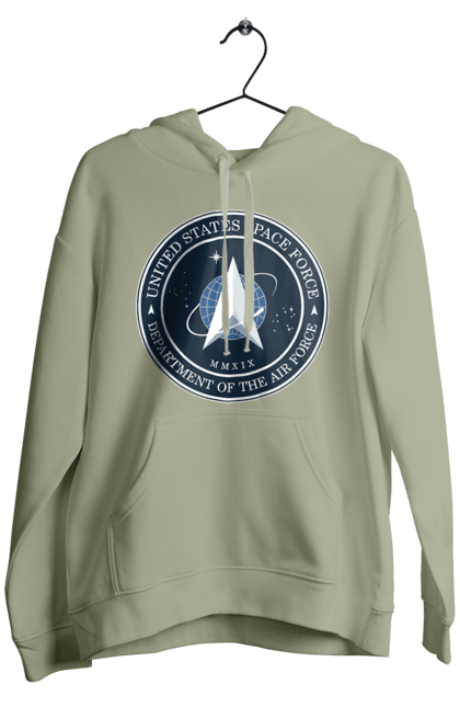 Мужское худи с принтом Космические силы США. Emblem, political, politics, space, space force, space travel, united states, ussf, космические силы, космические силы сша. 2070702