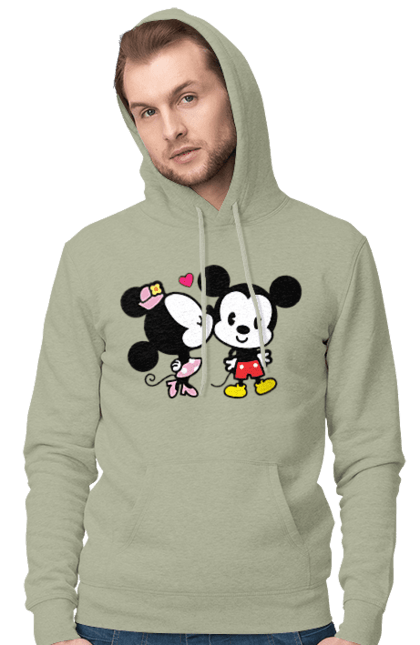 Чоловіче худі з принтом "Міккі Маус та Мінні Маус". Mickey mouse, minnie mouse, дісней, міккі, міккі маус, мінні маус, мультфільм. 2070702