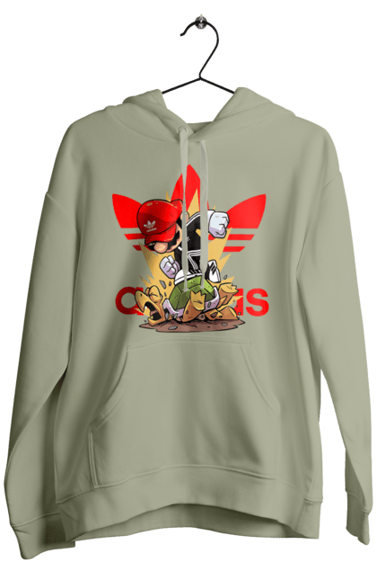 Чоловіче худі з принтом "Adidas Маріо". Adidas, mario bros, nintendo, super mario bros, адідас, брати супер маріо, гра, маріо, персонаж. 2070702