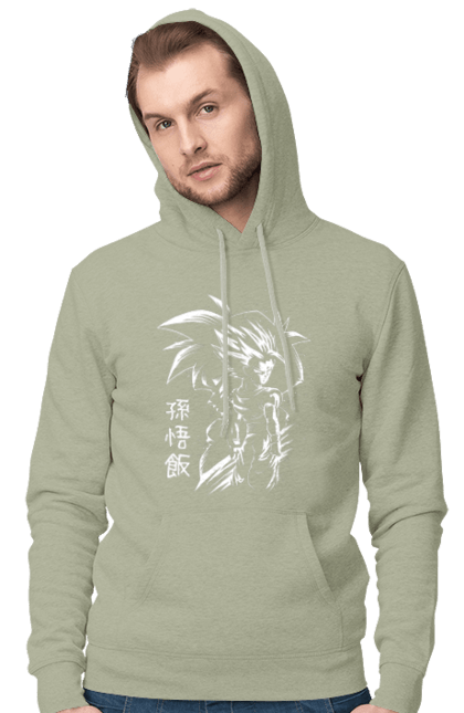 Men's hoodie with prints Dragon Ball Son Goku. Anime, dragon ball, goku, manga, son goku, tv series. 2070702