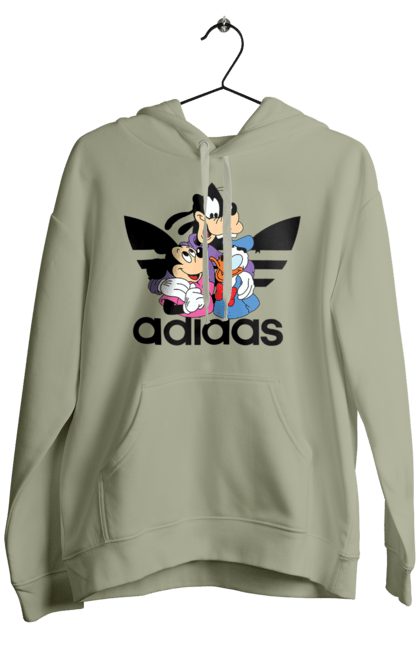 Мужское худи с принтом Adidas Микки Маус. Adidas, mickey mouse, адидас, дисней, микки, микки маус, мультфильм. 2070702