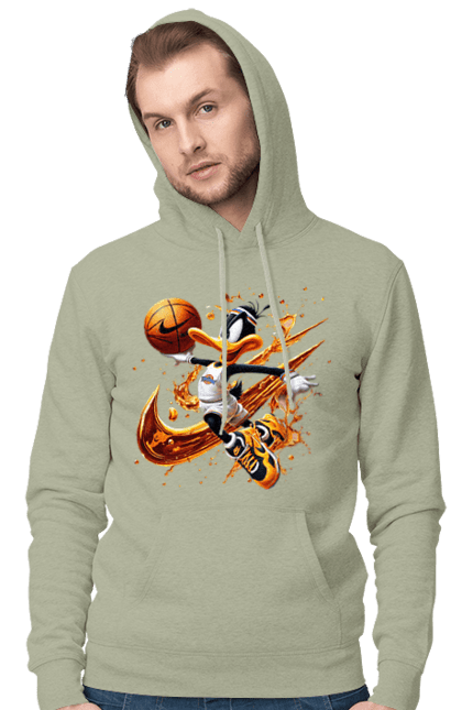 Чоловіче худі з принтом "Даффі Дак Nike". Daffy duck, looney tunes, merrie melodies, nike, warner brothers, даффі дак, качка, мультфільм. 2070702