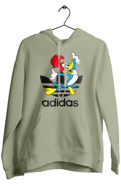 Чоловіче худі з принтом "Adidas Вуді Вудпекер". Adidas, woody woodpecker, адідас, вуді, вуді вудпекер, дятел вуді, мультсеріал. 2070702