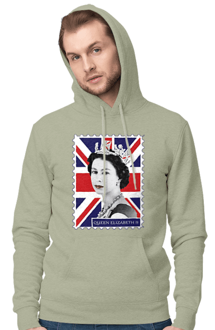 Мужское худи с принтом Королева Елизавета II. Britain, british, england, platinum jubilee, queen, queen elizabeth, queen elizabeth ii, rip queen elizabeth, королева елизавета. 2070702