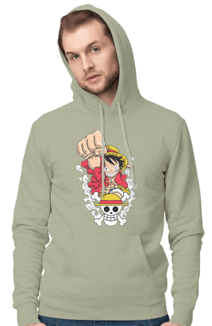 Men's hoodie with prints One Piece Luffy. Anime, luffy, manga, monkey de luffy, one piece, pirates. 2070702