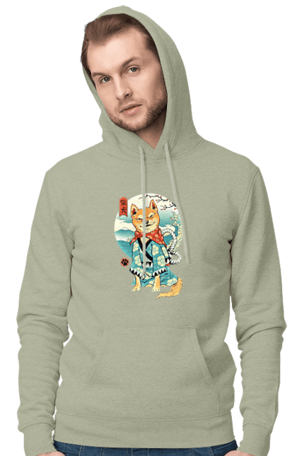 Men's hoodie with prints Shiba Inu. Dog, dog lover, doggie, japan, shiba, shiba inu. 2070702