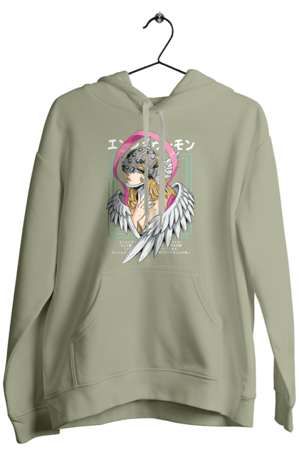 Men's hoodie with prints Digimon Angewomon. Angewomon, bandai, digimon, digital monsters, media franchise, virtual pets. 2070702