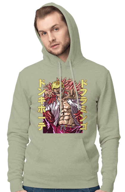 Чоловіче худі з принтом "Ван Піс Донкіхот Дофламінго". Donquixote doflamingo, heavenly yaksha, one piece, аніме, ван пис, ван піс, манга, небесний якша. 2070702