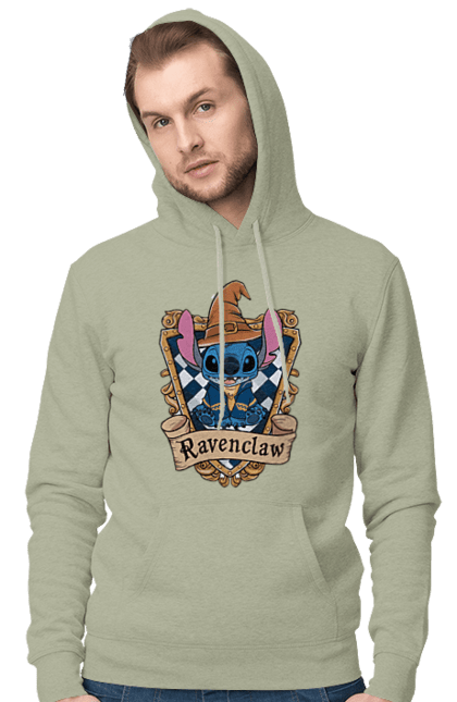 Men's hoodie with prints Stich Ravenclaw. Faculty, franchise, harry potter, hogwarts, ravenclaw, stich. 2070702