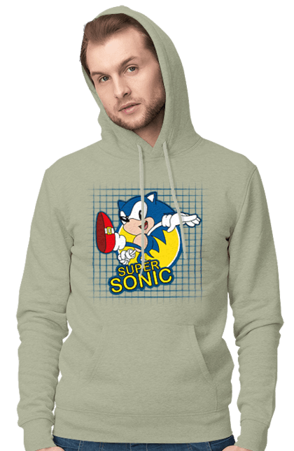 Чоловіче худі з принтом "Сонік". Sega, sonic, sonic the hedgehog, відеогра, комікс, мульстеріал, сонік, талисман. 2070702