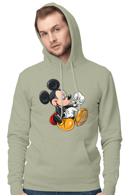 Men's hoodie with prints Mickey Mouse. Cartoon, disney, mickey, mickey mouse. 2070702