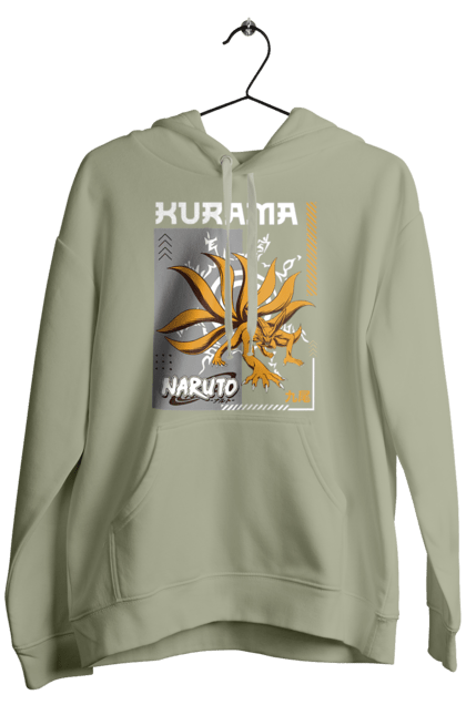 Men's hoodie with prints Naruto Kurama. Anime, character, kurama, manga, naruto, ninja, tv series. 2070702