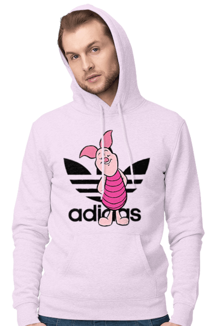 Чоловіче худі з принтом "Adidas П'ятачок". Adidas, piglet, адідас, вінні пух, мультфільм, п ятачок, п`ятачок, пятачок. 2070702