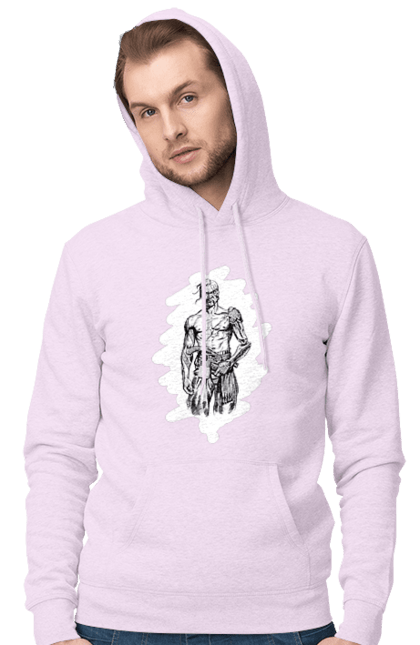Men`s hoodie with prints Cyborgs of ukraine. Cossack, cyborg, forelock, patriot, pistol, ukrainian, vusa, zbroya. 2070702