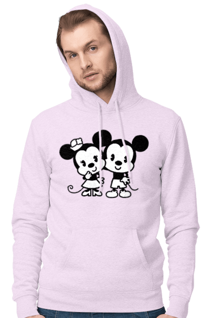 Чоловіче худі з принтом "Міккі Маус та Мінні Маус". Mickey mouse, minnie mouse, дісней, міккі, міккі маус, мінні маус, мультфільм. 2070702