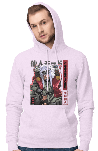 Men's hoodie with prints Naruto Jiraiya. Anime, hokage, jiraiya, manga, naruto, shinobi, shonen. 2070702