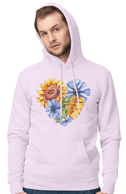 The heart is sunflowers and violets