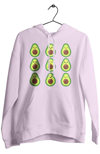 Men`s hoodie with prints Avocado Mood. Avocado, emotion, food. 2070702