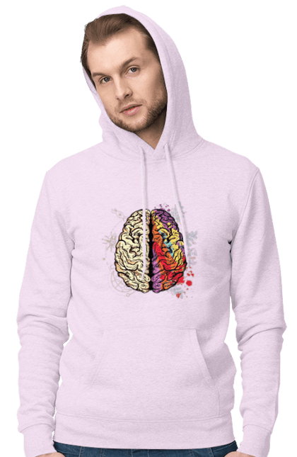 Чоловіче худі з принтом "Творчість та логіка". Бінарний, біткоїн, біткойн, валюта, гроші, крипто, наука, програміст, программист, творчество, техно, хакер, художник, цветной. 2070702