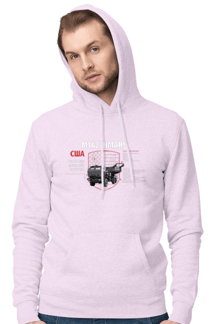 Men`s hoodie with prints M142 HIMARS. Himars, industrious, m142 himars, weapon. 2070702