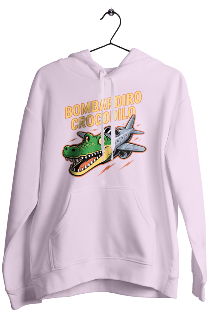 Чоловіче худі з принтом "Bombardino Crocodilo". Bombardino, bombardino crocodilo, crocodilo, бомбардиро крокодило, бомбардіно крокоділо, крокодил, крокодил літак, крокодил мем, мем бомбардине крокодило, меми. 2070702